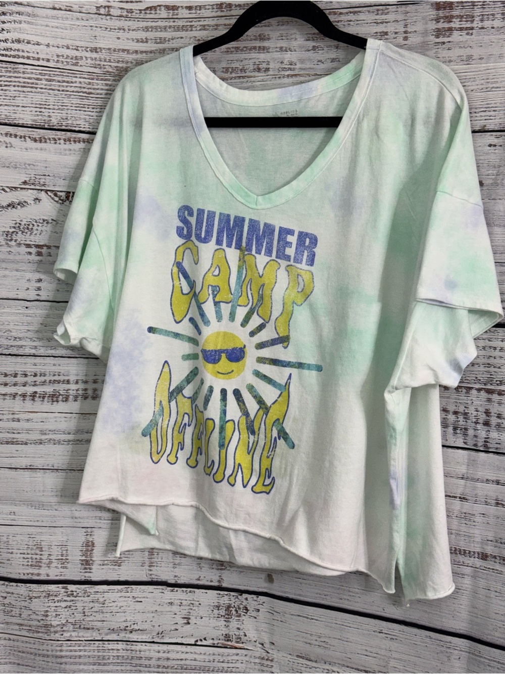aerie tee Womens size XXL summer camp camouflage cotton Oversized t shirt New